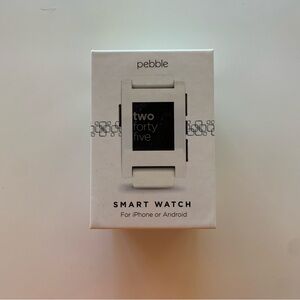 NIB Pebble White Smart Watch for iPhone or Android